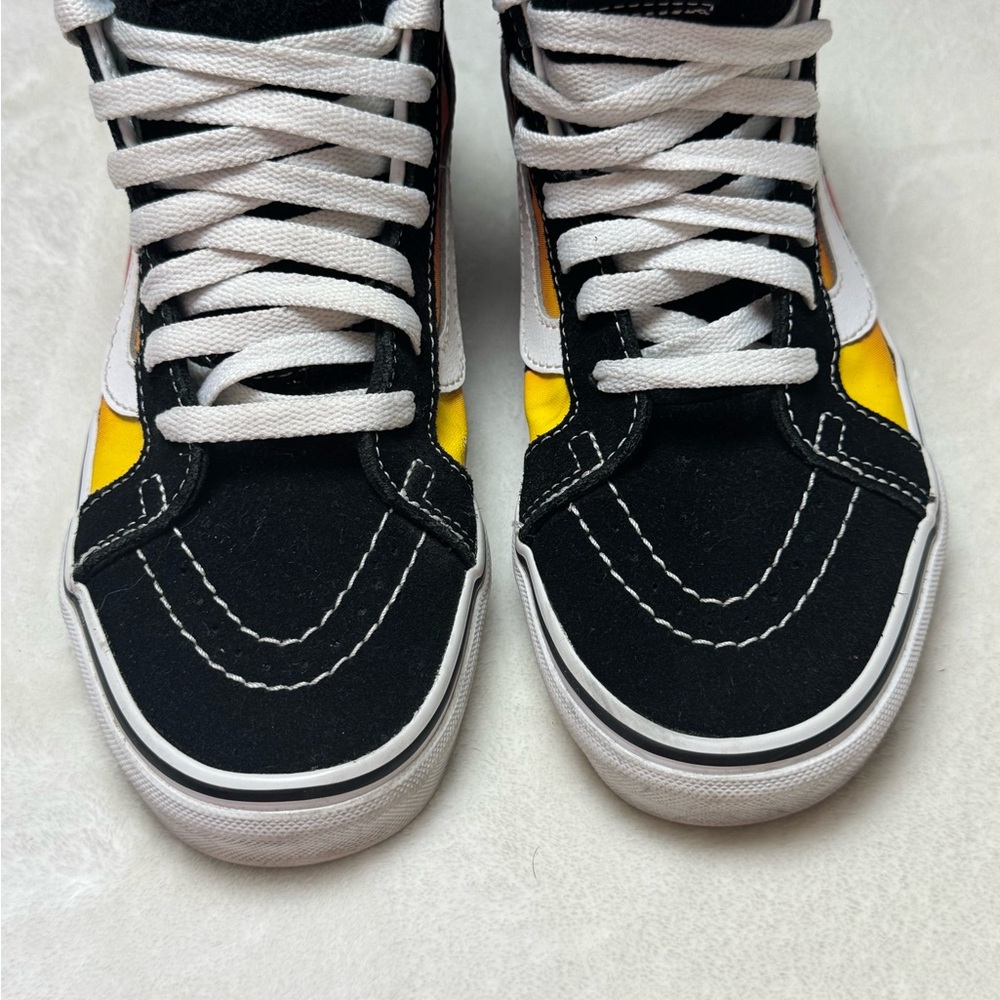 Vans Black and Yellow High-Top Sneakers